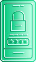 Password Lock Gradient Slip Icon vector