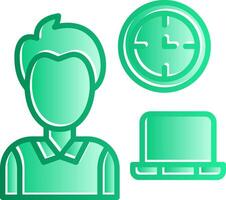 Working Hours Gradient Slip Icon vector
