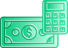 Money Calculation Gradient Slip Icon vector