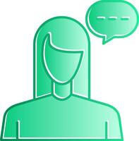 Virtual Assistant Gradient Slip Icon vector