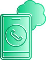 Cloud Based Calling Gradient Slip Icon vector