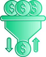 Cash Sales PipeGradient Slip Gradient Slip Icon vector