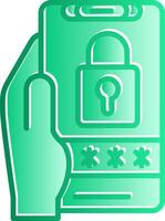 Pin Code Gradient Slip Icon vector