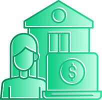 Work From Home Gradient Slip Icon vector