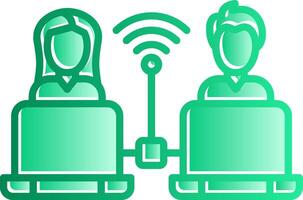 Remote Access Gradient Slip Icon vector