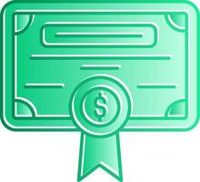 License Gradient Slip Icon vector