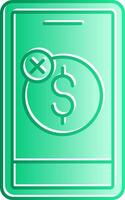 No Sales Gradient Slip Icon vector