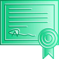Diploma Certificate Gradient Slip Icon vector