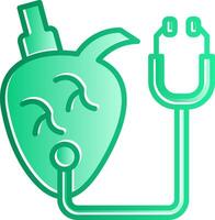 Heart Checkup Gradient Slip Icon vector