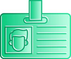 Student Card Gradient Slip Icon vector
