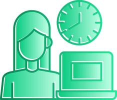 Working Hours Gradient Slip Icon vector