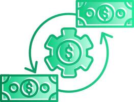 Cash Flow Gradient Slip Icon vector