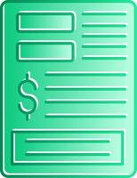 Bills Gradient Slip Icon vector
