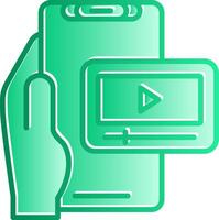 Videoplayer Gradient Slip Icon vector