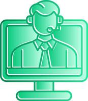 Remote Worker Gradient Slip Icon vector