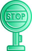 Stop Sign Board Gradient Slip Icon vector
