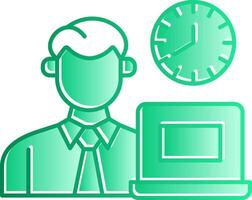 Office Working Hours Gradient Slip Icon vector