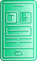 Mobile Phone Gradient Slip Icon vector