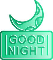 Good Night Gradient Slip Icon vector