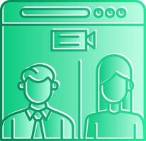Web Conference Gradient Slip Icon vector