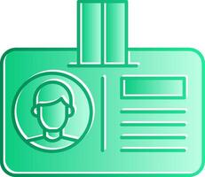 Id Card Gradient Slip Icon vector