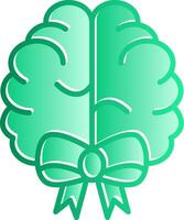 Brain Ribbon Gradient Slip Icon vector
