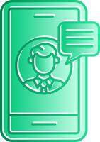 Worker Discussion Gradient Slip Icon vector