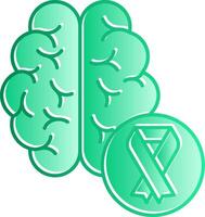 Brain Grey Ribbon Gradient Slip Icon vector
