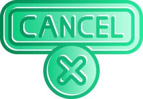 Cancel Gradient Slip Icon vector