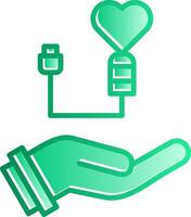Heart Checkup Gradient Slip Icon vector