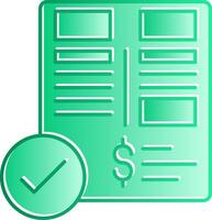 Balance Sheet Gradient Slip Icon vector
