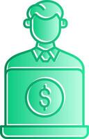 Remote Worker Gradient Slip Icon vector
