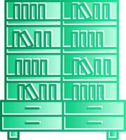 Book Shelf Gradient Slip Icon vector