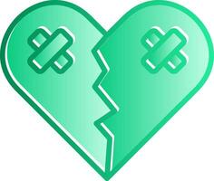 Broken Heart Gradient Slip Icon vector