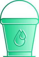 Water Bucket Gradient Slip Icon vector