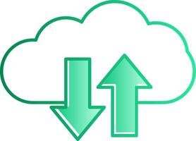 Cloud Upload And Download Gradient Slip Icon vector