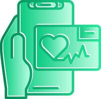 Heart Rate App Gradient Slip Icon vector
