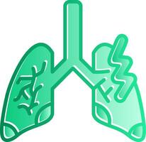 Lungs Pain Gradient Slip Icon vector