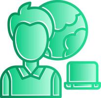 Remote Worker Gradient Slip Icon vector