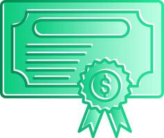 Certificate Gradient Slip Icon vector