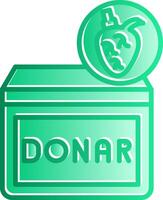 Heart Donar Gradient Slip Icon vector
