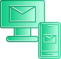 Mails Exchange Gradient Slip Icon vector