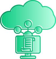 Cloud Service Gradient Slip Icon vector