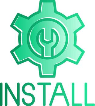 Install Gradient Slip Icon vector