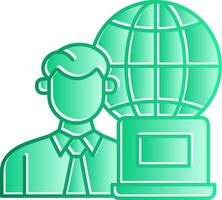 Remotely Working Gradient Slip Icon vector