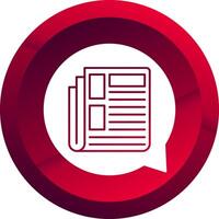 News Glyph Button Icon vector