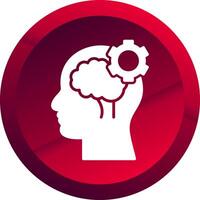 Cognitive Function Glyph Button Icon vector