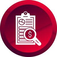 Auditing Glyph Button Icon vector