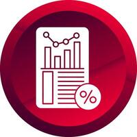 Sales Report Glyph Button Icon vector