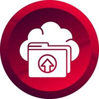 Cloud Upload Glyph Button Icon vector